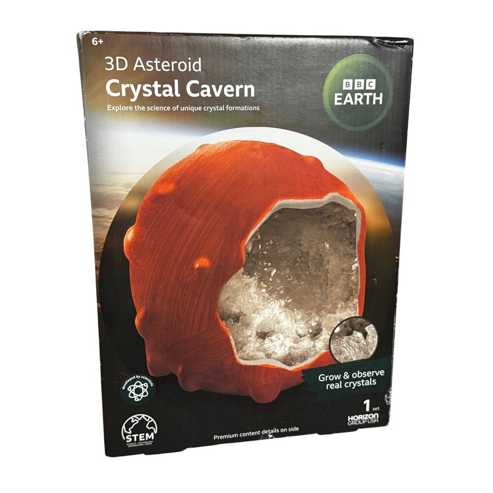 BBC Earth 3D Astroid Crystal Cavern STRM kit Grow crystals inside 3inch diameter